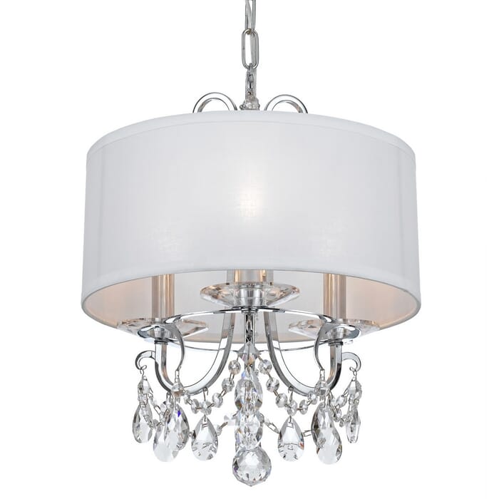 Crystorama Othello 3-Light 15" Mini Chandelier in Polished Chrome with Clear Swarovski Strass Crystals Crystorama Othello 3-Light 15" Mini Chandelier in Polished Chrome with Clear Swarovski Strass Crystals