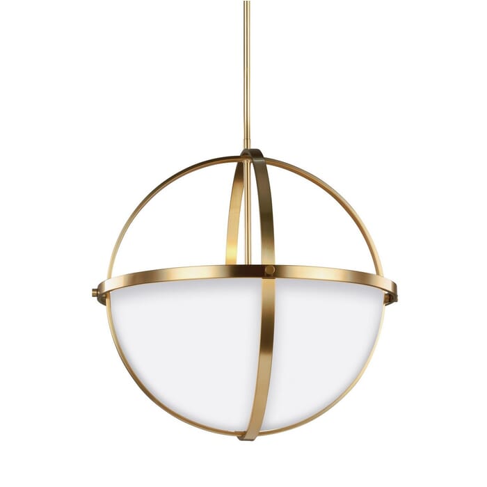 Sea Gull Alturas 3-Light 19" Pendant Light in Satin Brass Sea Gull Alturas 3-Light 19" Pendant Light in Satin Brass