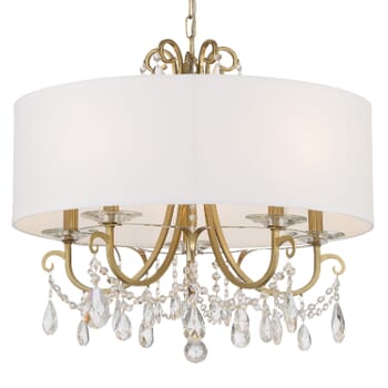 Crystorama Othello 5-Light 21" Chandelier in Vibrant Gold with Hand Cut Crystal Crystals