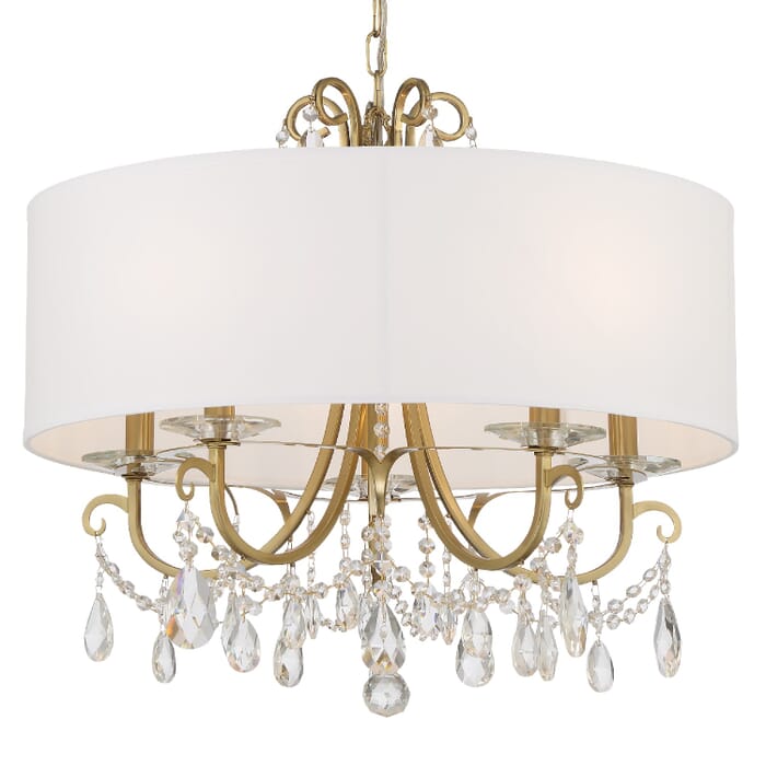 Crystorama Othello 5-Light 21" Chandelier in Vibrant Gold with Swarovski Spectra Crystal Crystals Crystorama Othello 5-Light 21" Chandelier in Vibrant Gold with Swarovski Spectra Crystal Crystals