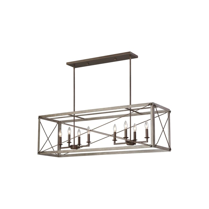 Sea Gull Thornwood 8-Light Kitchen Island Light in Washed Pine Sea Gull Thornwood 8-Light Kitchen Island Light in Washed Pine