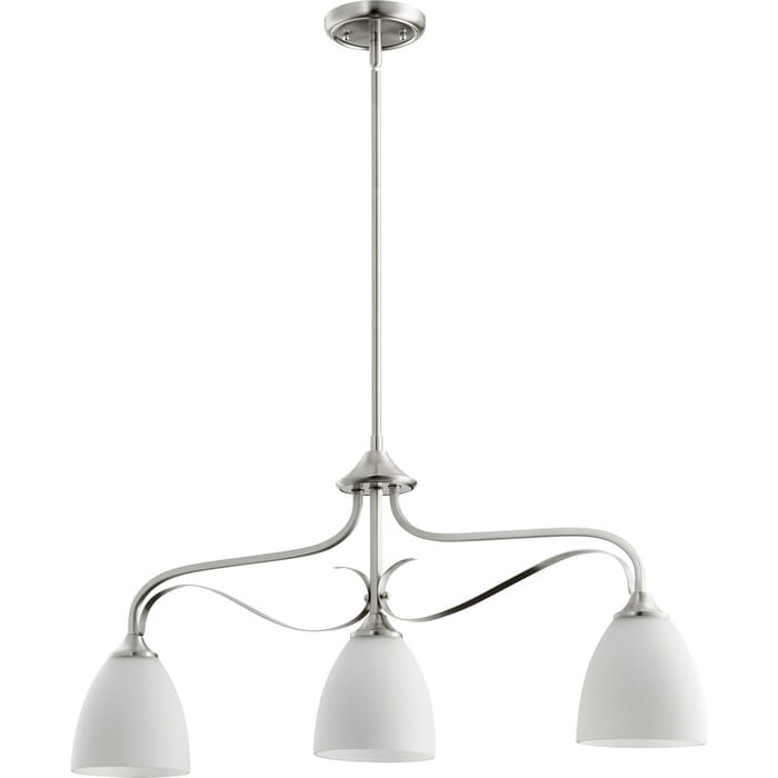 Quorum Jardin 3-Light 6" Ceiling Island Light in Satin Nickel Quorum Jardin 3-Light 6" Ceiling Island Light in Satin Nickel