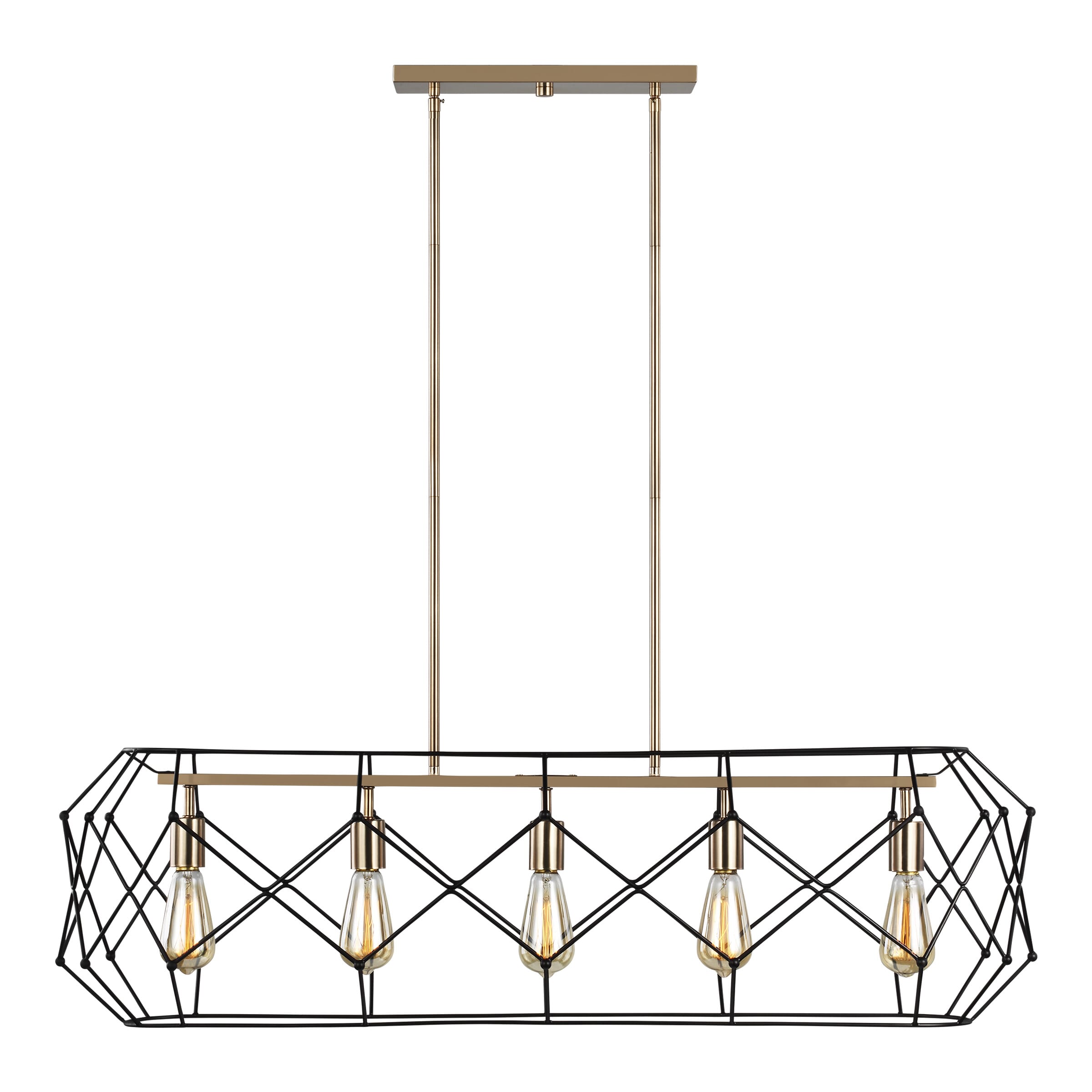 Sea Gull Zarra 5-Light Contemporary Chandelier in Satin Brass