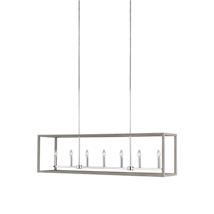Moffet Street 7-Light Island Pendant in Washed Pine Moffet Street 7-Light Island Pendant in Washed Pine