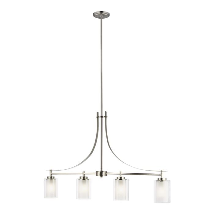 Sea Gull Elmwood Park 4-Light LED Kitchen Island Light in Brushed Nickel Sea Gull Elmwood Park 4-Light LED Kitchen Island Light in Brushed Nickel