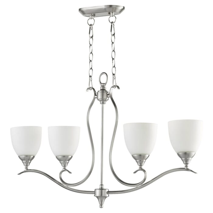 Quorum Flora 4-Light 6" Ceiling Island Light in Satin Nickel Quorum Flora 4-Light 6" Ceiling Island Light in Satin Nickel