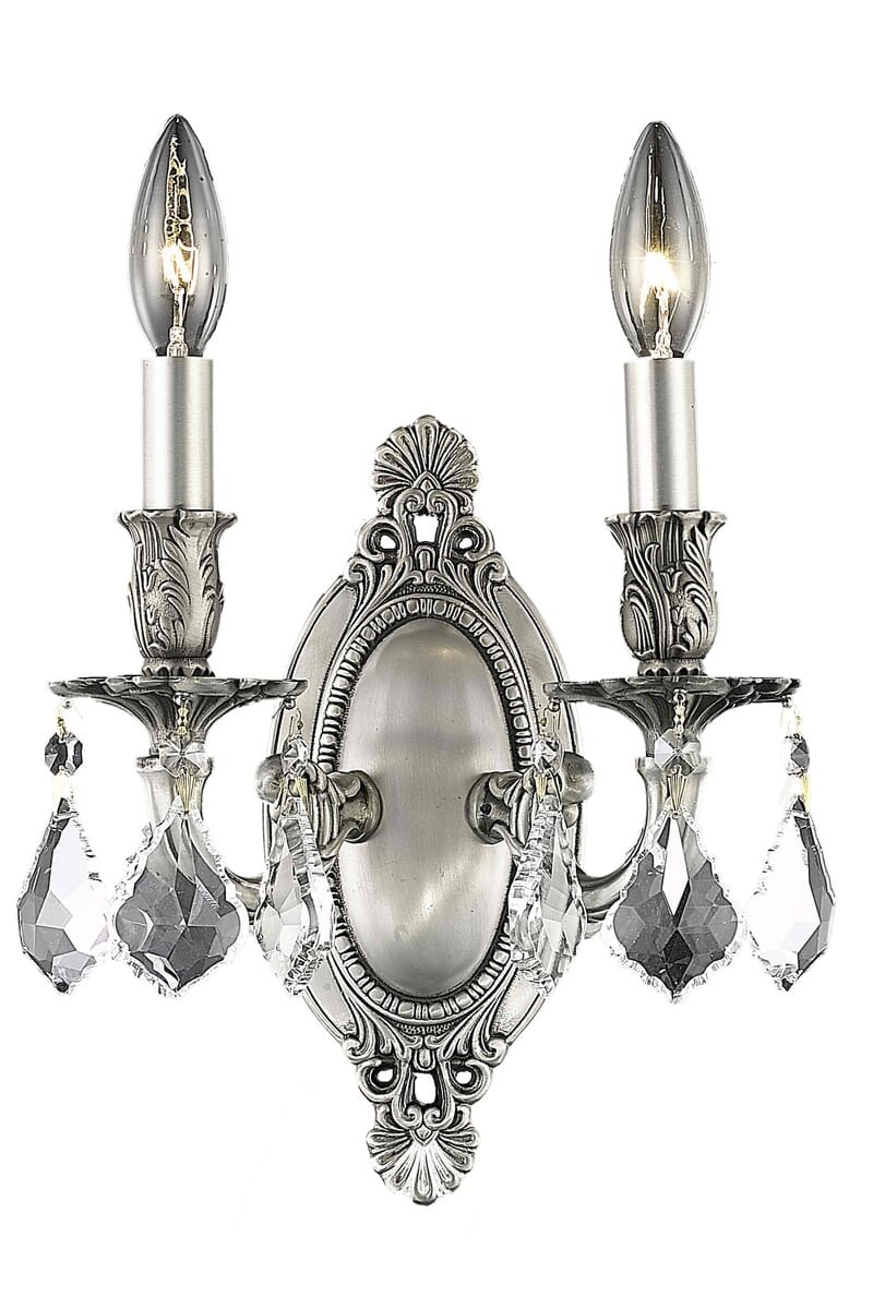 Rosalia 2-Light Wall Sconce in Pewter