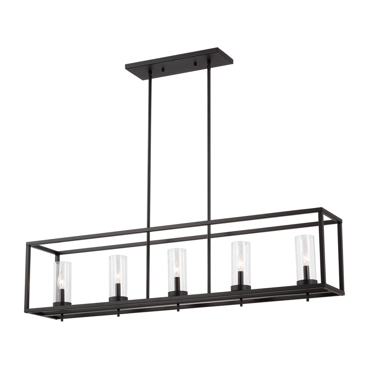 Zire 5-Light Island Pendant in Midnight Black