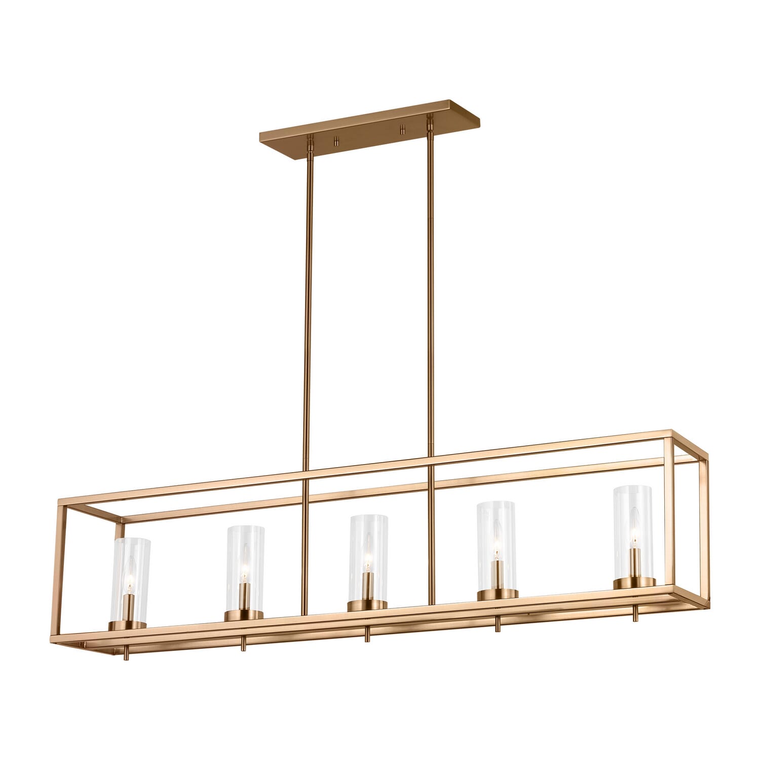 Zire 5-Light Island Pendant in Satin Brass