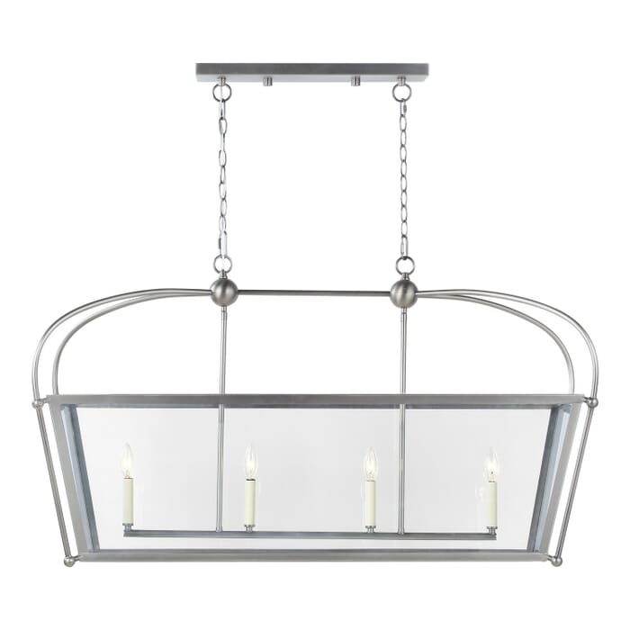 Charleston 4-Light Linear Lantern in Antique Brushed Nickel Charleston 4-Light Linear Lantern in Antique Brushed Nickel