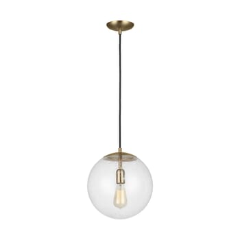 Sea Gull Leo - Hanging Globe LED Pendant Light in Satin Brass