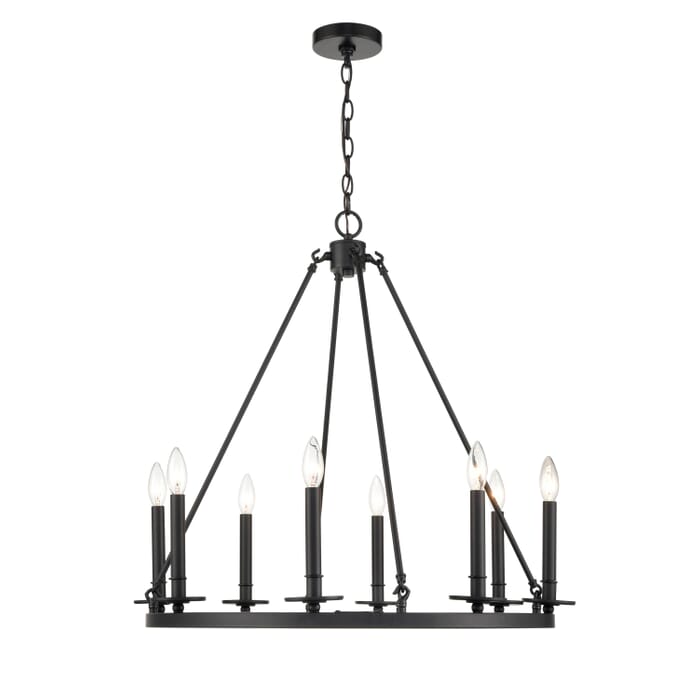 Millennium Florence 8-Light Transitional Chandelier in Matte Black Millennium Florence 8-Light Transitional Chandelier in Matte Black