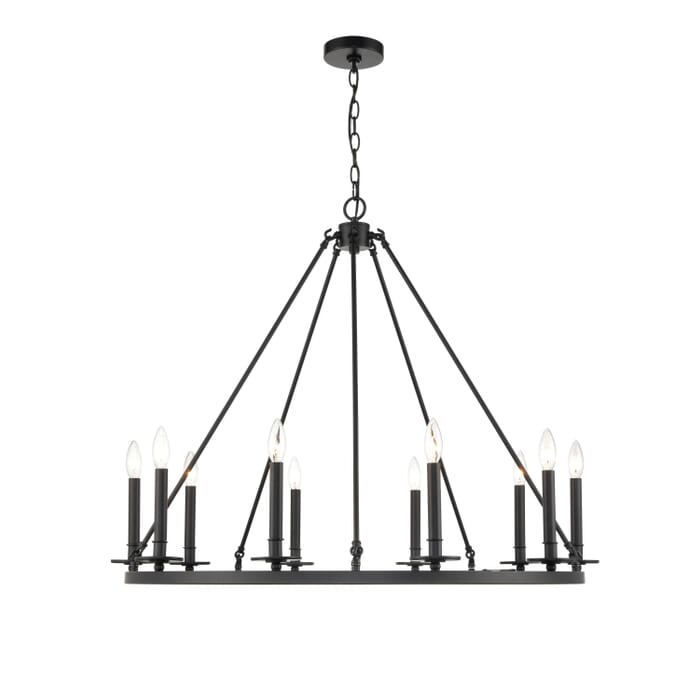 Millennium Florence 10-Light Transitional Chandelier in Matte Black Millennium Florence 10-Light Transitional Chandelier in Matte Black