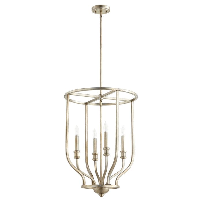 Quorum Richmond 4-Light Foyer Light in Aged Silver Leaf Quorum Richmond 4-Light Foyer Light in Aged Silver Leaf