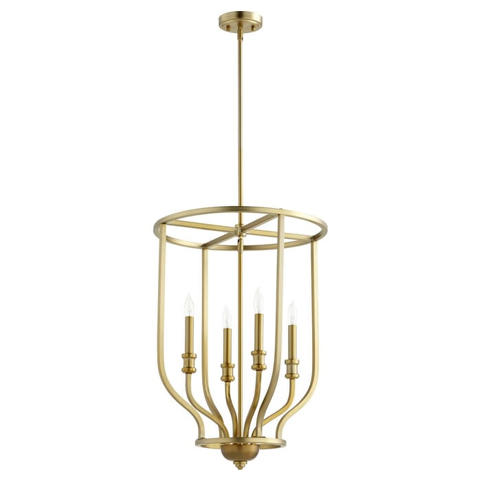 Quorum Richmond 4-Light Foyer Light in Aged Brass Quorum Richmond 4-Light Foyer Light in Aged Brass