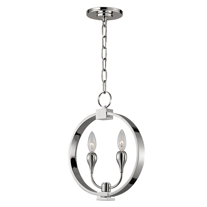 Hudson Valley Dresden 2-Light 16" Pendant Light in Polished Nickel Hudson Valley Dresden 2-Light 16" Pendant Light in Polished Nickel
