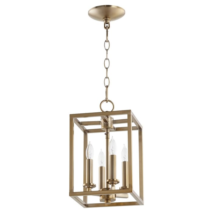 Quorum Quorum Home 4-Light 8" Foyer Light in Aged Brass Quorum Quorum Home 4-Light 8" Foyer Light in Aged Brass