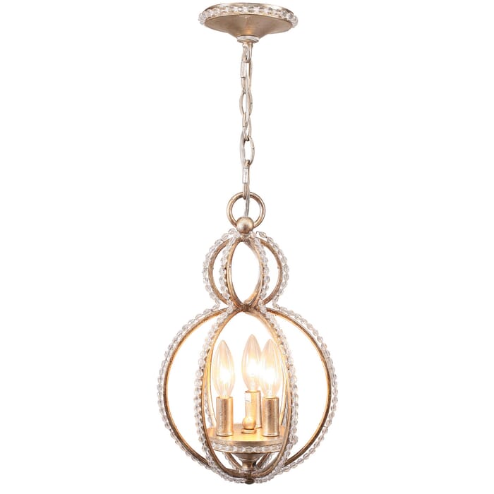 Crystorama Garland 3-Light 16" Mini Chandelier in Distressed Twilight with Hand Cut Crystal Beads Crystals Crystorama Garland 3-Light 16" Mini Chandelier in Distressed Twilight with Hand Cut Crystal Beads Crystals