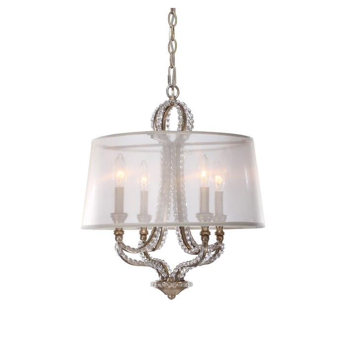 Crystorama Garland 4-Light 18" Mini Chandelier in Distressed Twilight with Hand Cut Crystal Beads Crystals Crystorama Garland 4-Light 18" Mini Chandelier in Distressed Twilight with Hand Cut Crystal Beads Crystals
