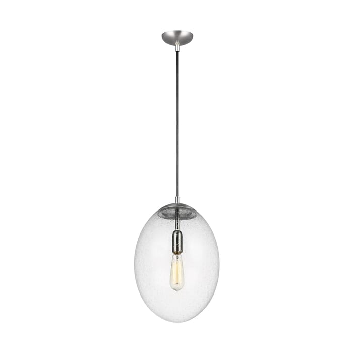 Sea Gull Leo - Hanging Globe LED Pendant Light in Satin Aluminum Sea Gull Leo - Hanging Globe LED Pendant Light in Satin Aluminum
