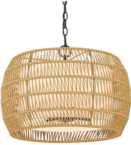 Golden Everly 4-Light Rustic Chandelier in Matte Black