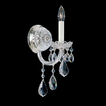 Schonbek Olde World Wall Sconce in Silver with Clear Crystals From Swarovski Crystals