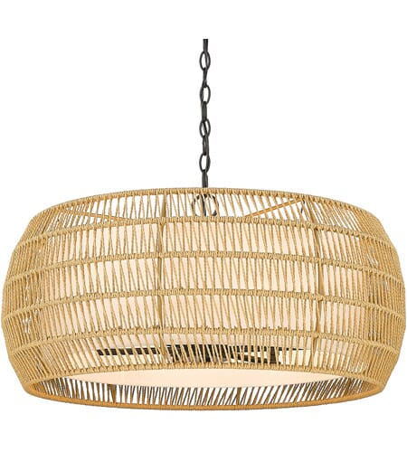 Golden Everly 6-Light Rustic Chandelier in Matte Black