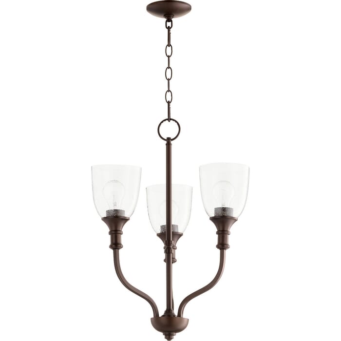 Quorum Richmond 3-Light Transitional Chandelier in Oiled Bronze Quorum Richmond 3-Light Transitional Chandelier in Oiled Bronze
