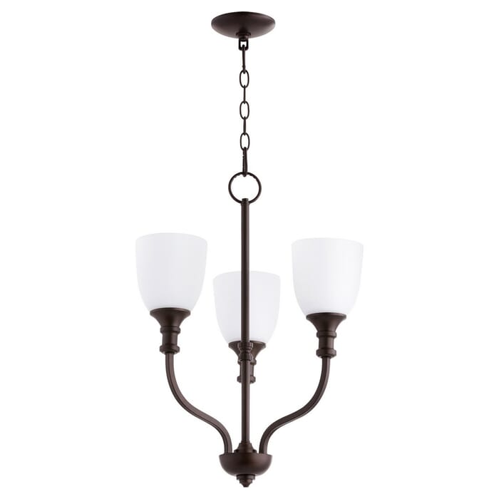 Quorum Richmond 3-Light Transitional Chandelier in Oiled Bronze Quorum Richmond 3-Light Transitional Chandelier in Oiled Bronze
