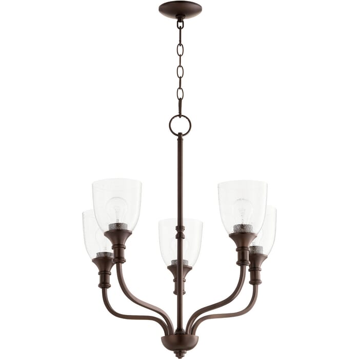 Quorum Richmond 5-Light Transitional Chandelier in Oiled Bronze Quorum Richmond 5-Light Transitional Chandelier in Oiled Bronze