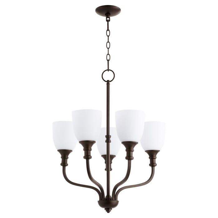 Quorum Richmond 5-Light Transitional Chandelier in Oiled Bronze Quorum Richmond 5-Light Transitional Chandelier in Oiled Bronze