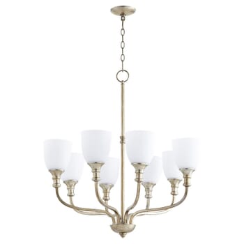 Quorum Richmond 8-Light Transitional Chandelier in Aged Silver Leaf