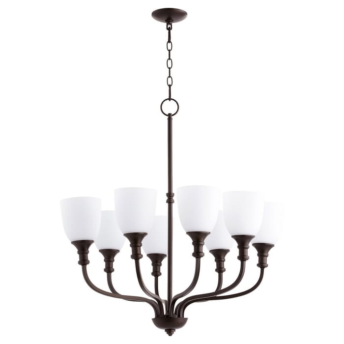 Quorum Richmond 8-Light Transitional Chandelier in Oiled Bronze Quorum Richmond 8-Light Transitional Chandelier in Oiled Bronze