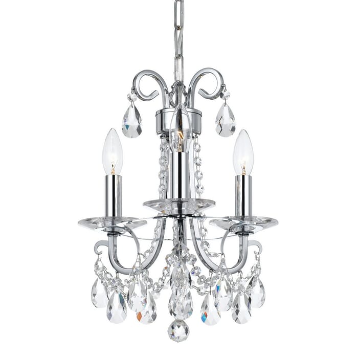 Crystorama Othello 3-Light 16" Mini Chandelier in Polished Chrome with Clear Spectra Crystals Crystorama Othello 3-Light 16" Mini Chandelier in Polished Chrome with Clear Spectra Crystals