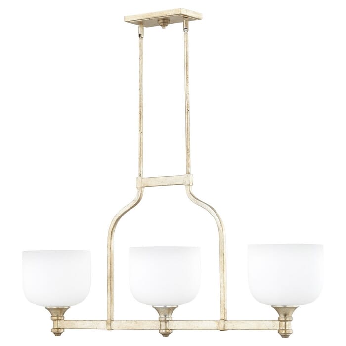 Quorum Richmond 3-Light Kitchen Island Light in Aged Silver Leaf Quorum Richmond 3-Light Kitchen Island Light in Aged Silver Leaf