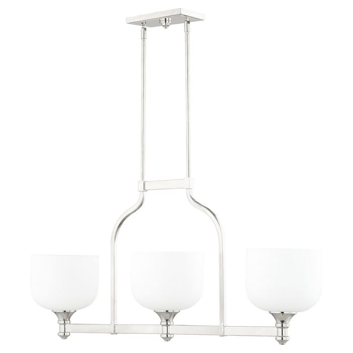 Quorum Richmond 3-Light Kitchen Island Light in Polished Nickel Quorum Richmond 3-Light Kitchen Island Light in Polished Nickel