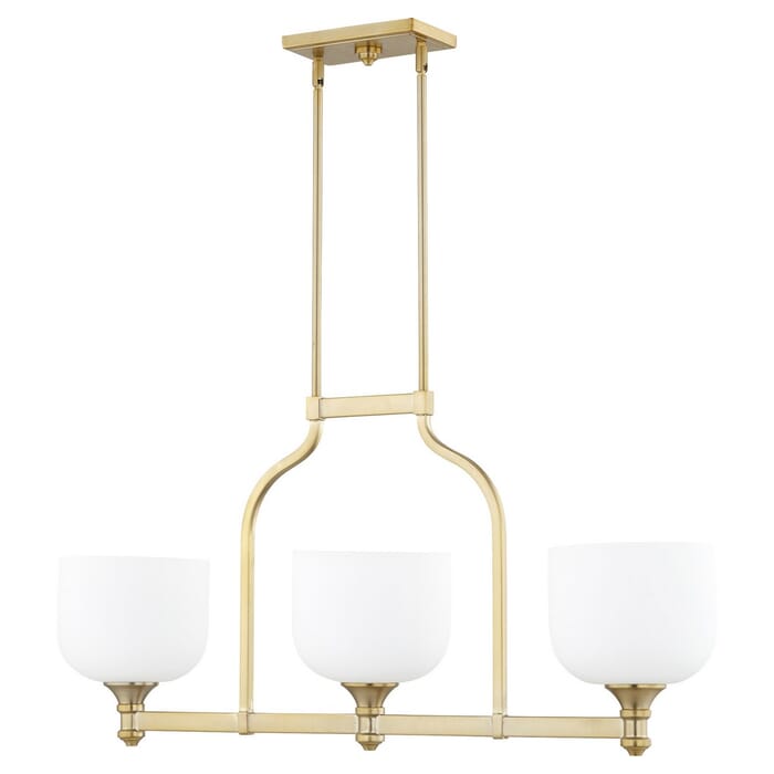 Quorum Richmond 3-Light Kitchen Island Light in Aged Brass Quorum Richmond 3-Light Kitchen Island Light in Aged Brass