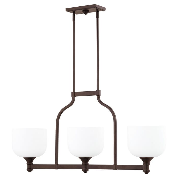 Quorum Richmond 3-Light Kitchen Island Light in Oiled Bronze Quorum Richmond 3-Light Kitchen Island Light in Oiled Bronze
