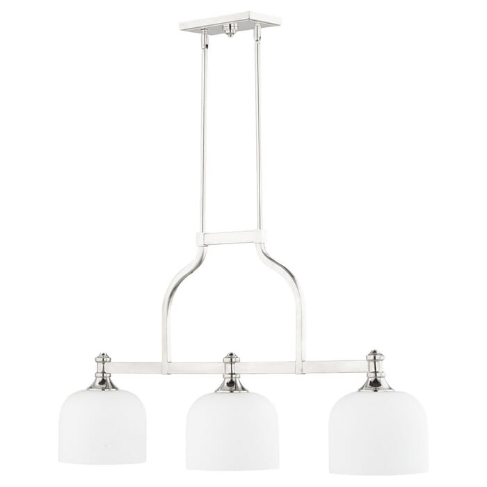Quorum Richmond 3-Light Kitchen Island Light in Polished Nickel Quorum Richmond 3-Light Kitchen Island Light in Polished Nickel