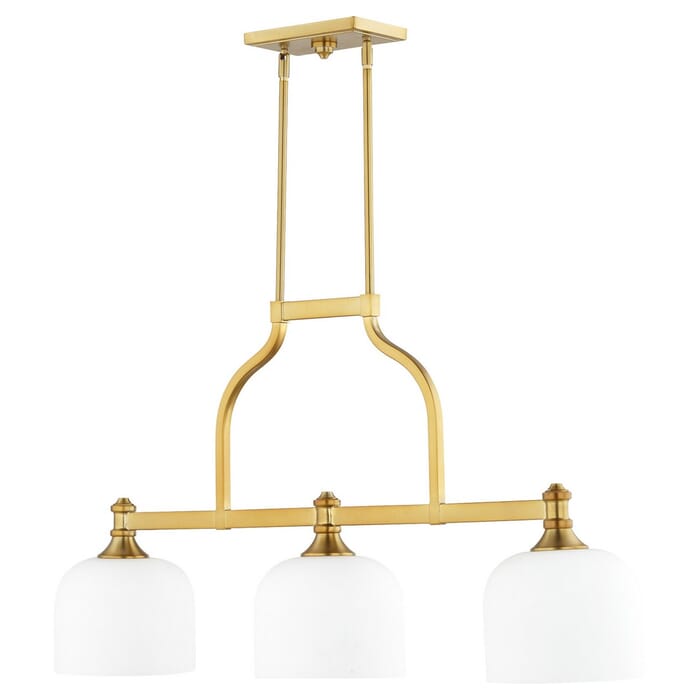 Quorum Richmond 3-Light Kitchen Island Light in Aged Brass Quorum Richmond 3-Light Kitchen Island Light in Aged Brass