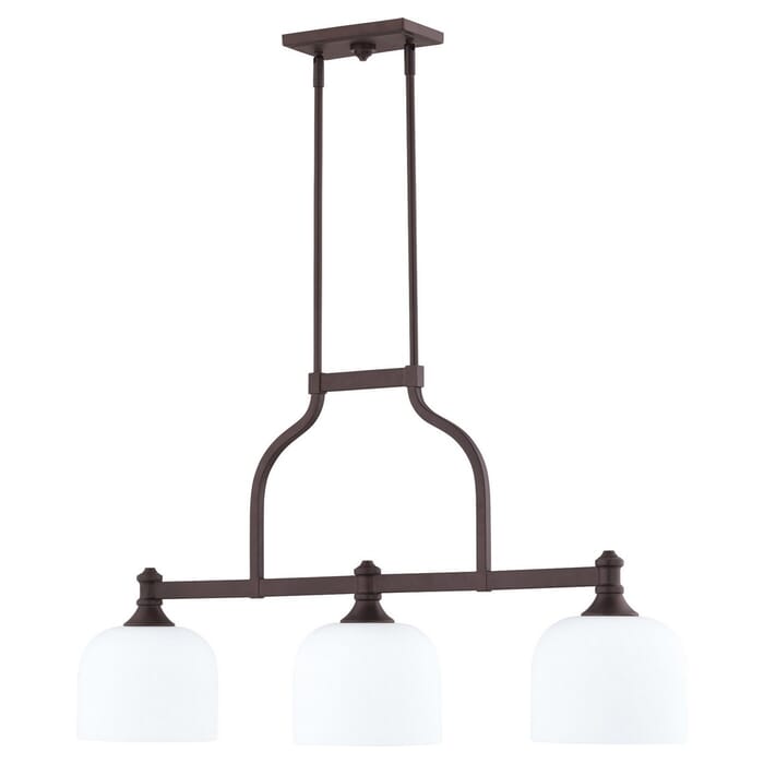 Quorum Richmond 3-Light Kitchen Island Light in Oiled Bronze Quorum Richmond 3-Light Kitchen Island Light in Oiled Bronze