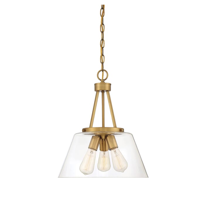 Savoy House Calhoun 3-Light Pendant in Warm Brass Savoy House Calhoun 3-Light Pendant in Warm Brass