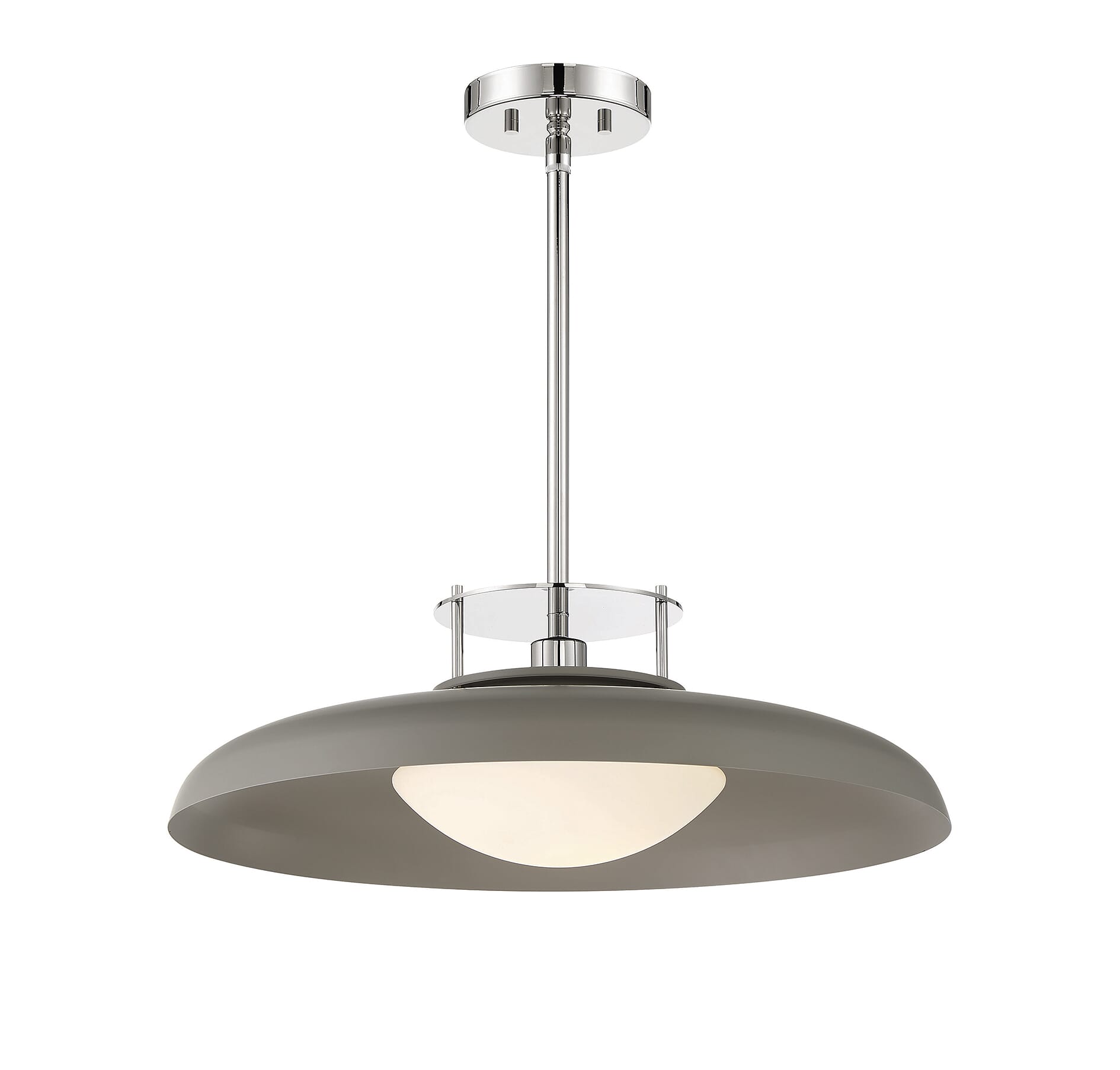 Savoy House Gavin 1-Light Pendant in Gray with Polished Nickel Accents