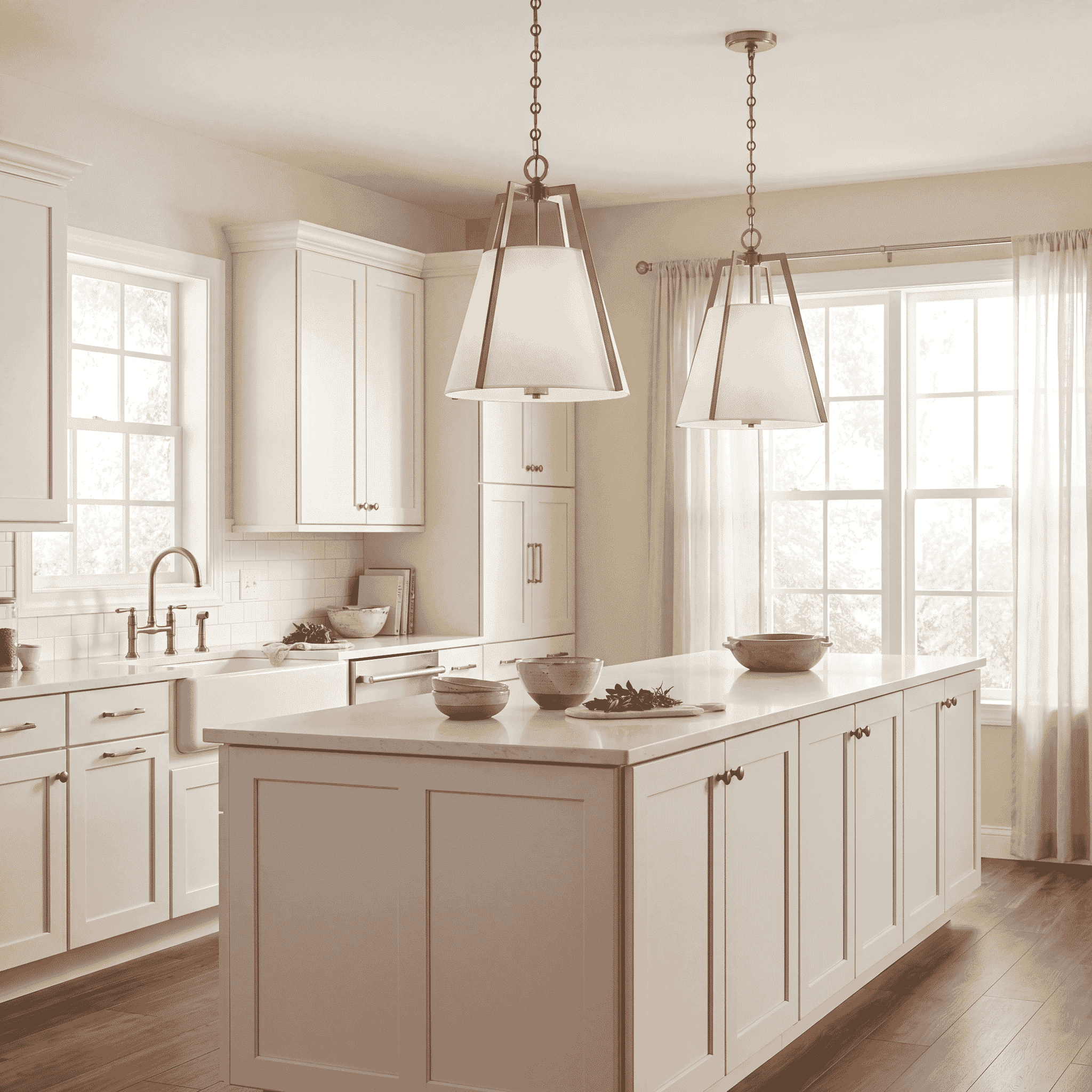 Elegantly Tailored Mansfield Pendant in Warm Brass