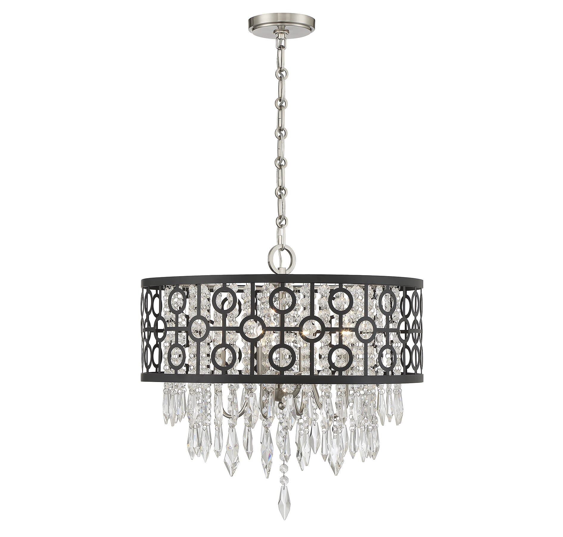 Savoy House Rory 4-Light Pendant in Matte Black with Satin Nickel
