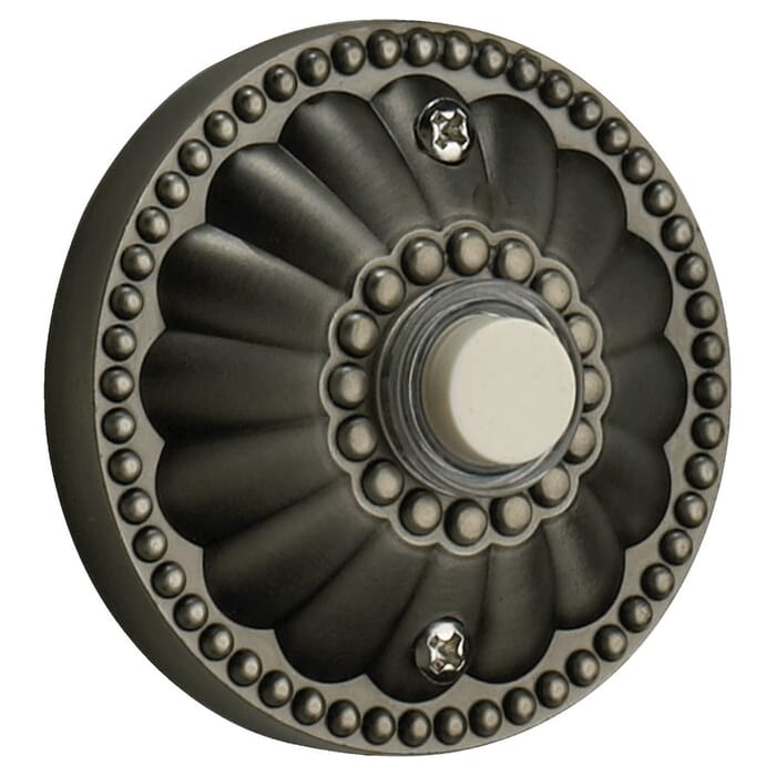 Quorum Door Chime Button in Antique Silver Quorum Door Chime Button in Antique Silver