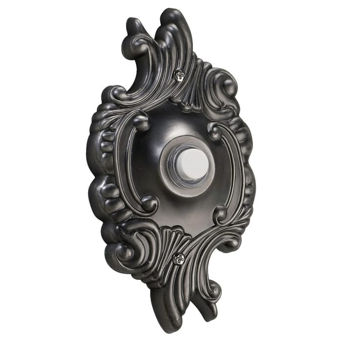 Quorum Door Chime Button in Antique Silver Quorum Door Chime Button in Antique Silver