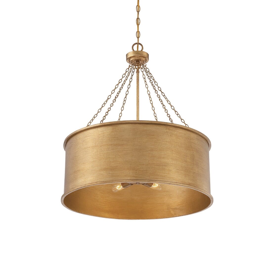 drum chandelier gold