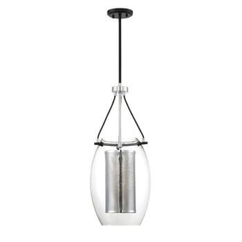 Savoy House Dunbar by Brian Thomas 1-Light Pendant in Matte Black with Polished Chrome Accents