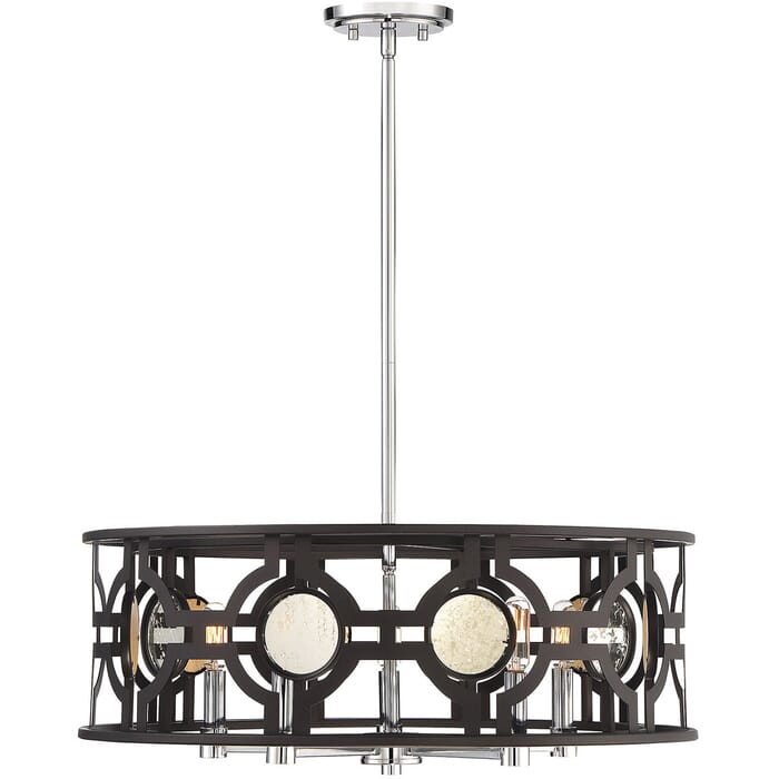 Savoy House Chennal by Brian Thomas 24" 5-Light Pendant in Bronze/Chrome Savoy House Chennal by Brian Thomas 24" 5-Light Pendant in Bronze/Chrome
